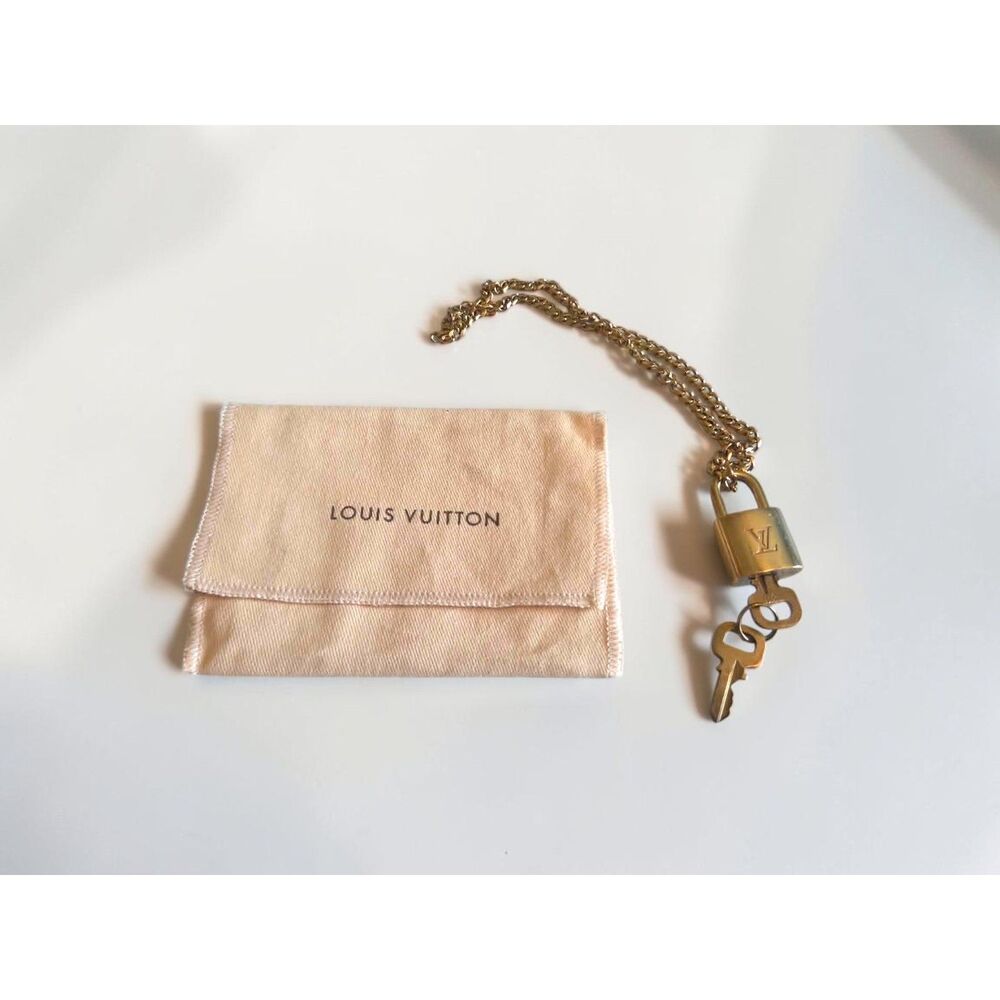 Louis Vuitton LV Brass Padlock #311, 2 Matching Keys, Chain & Dust Bag